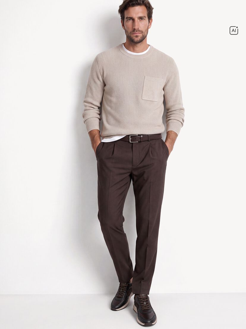 Leren Sneaker - bruin, 304, hi-res