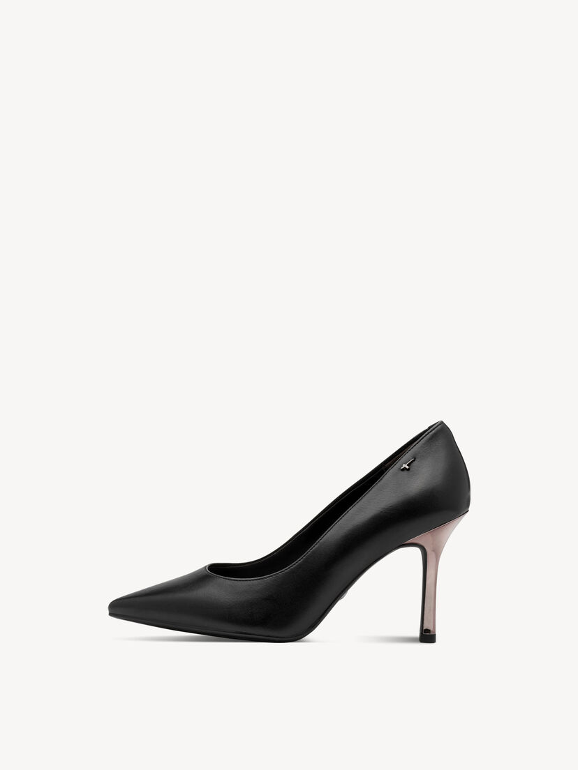 Leren Pumps - zwart, BLACK LEATHER, hi-res
