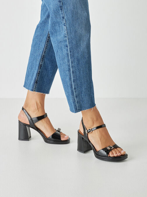 Heeled sandal, BLACK, hi-res