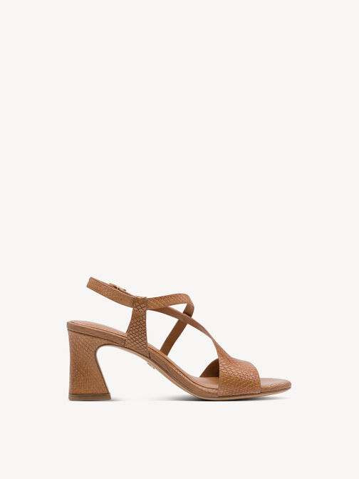 Heeled sandal, COGNAC STRUCT., hi-res