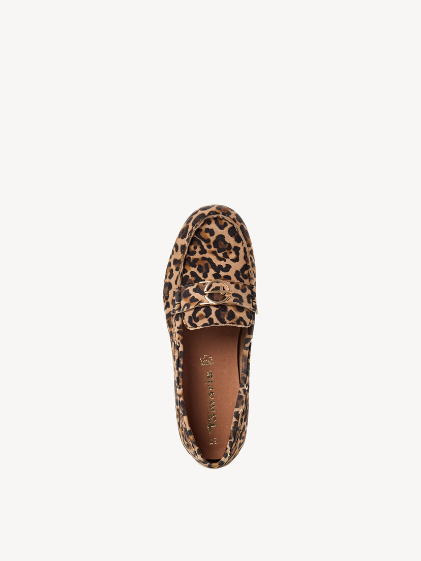 Leren Mocassin - bruin, LEOPARD, hi-res