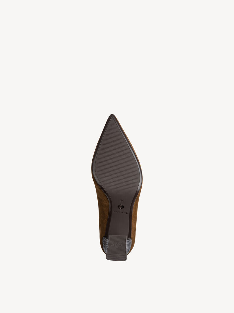 Escarpin en cuir - marron, COGNAC COMB, hi-res