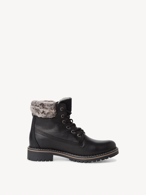 Stiefelette, BLACK LEA/FUR, hi-res