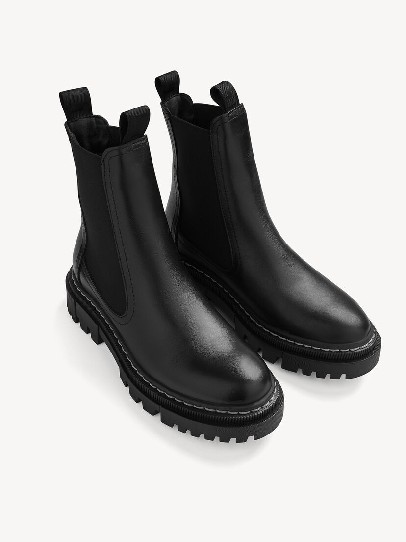 Leren Chelseaboot - zwart, BLACK, hi-res