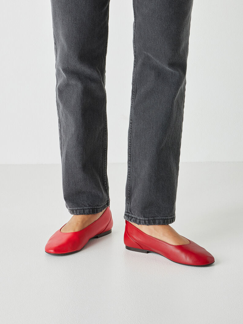 Lederballerina - rot, RED, hi-res