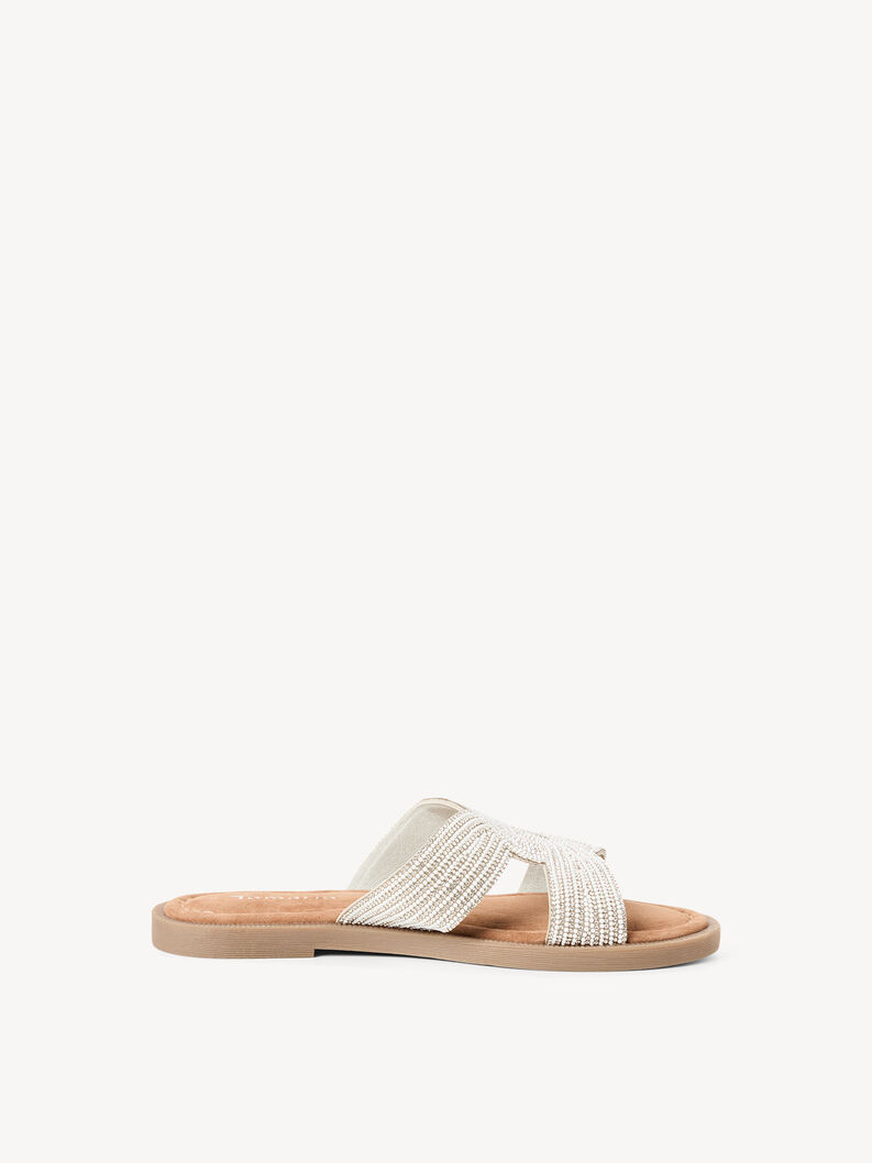 Lederpantolette - metallic, SILVER GLAM, hi-res