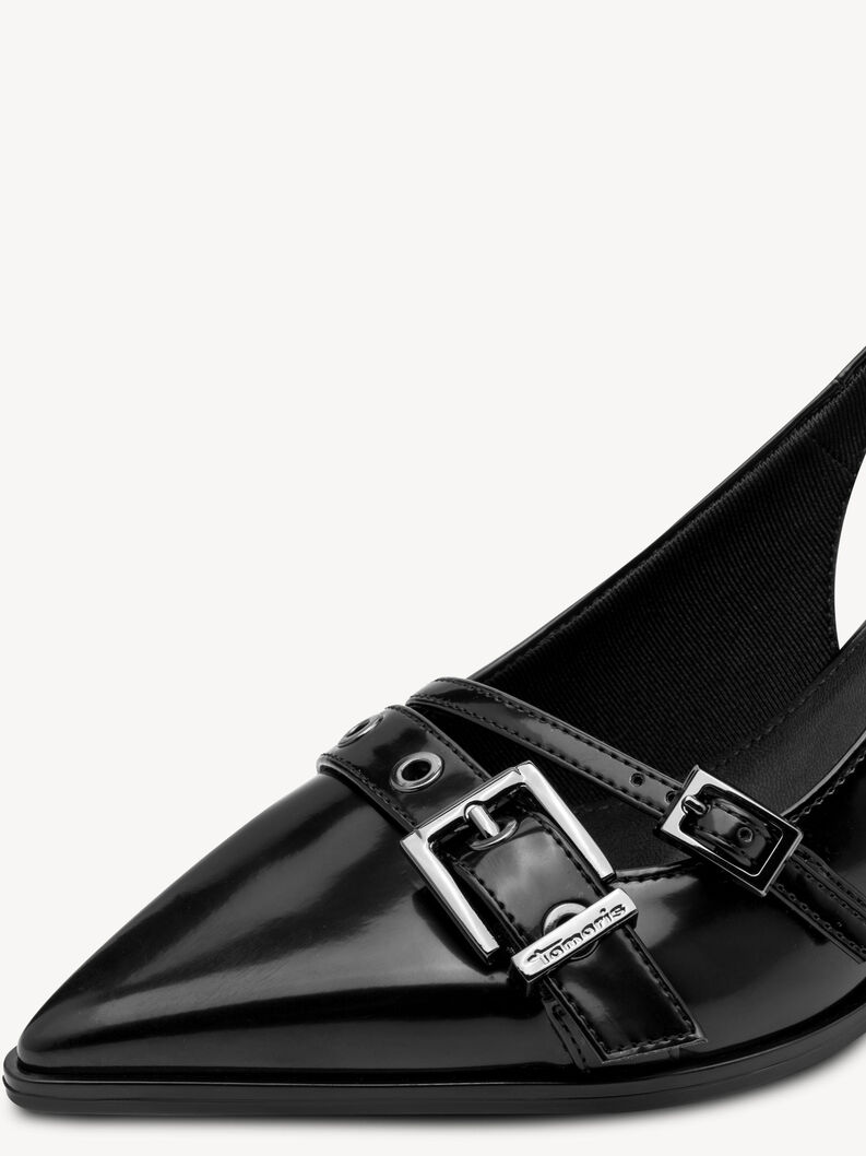 Klapki sling - czarny, BLACK, hi-res