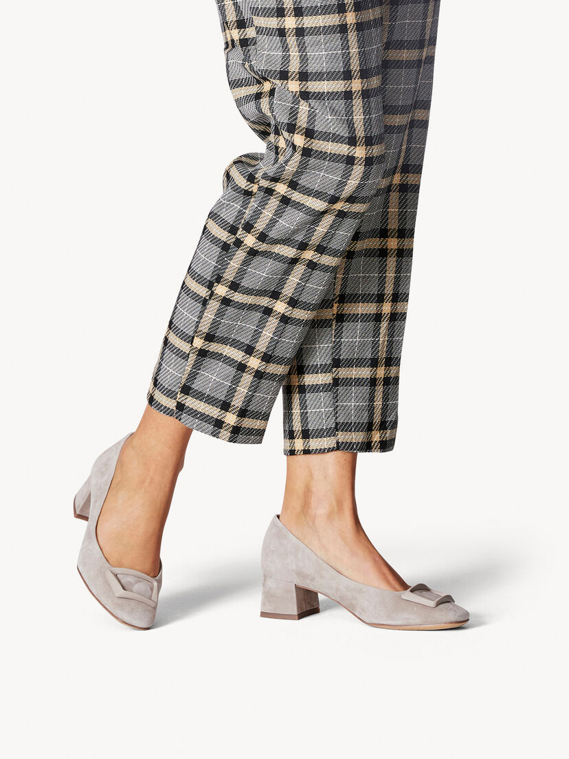 Leren Pumps - beige, TAUPE SUEDE, hi-res