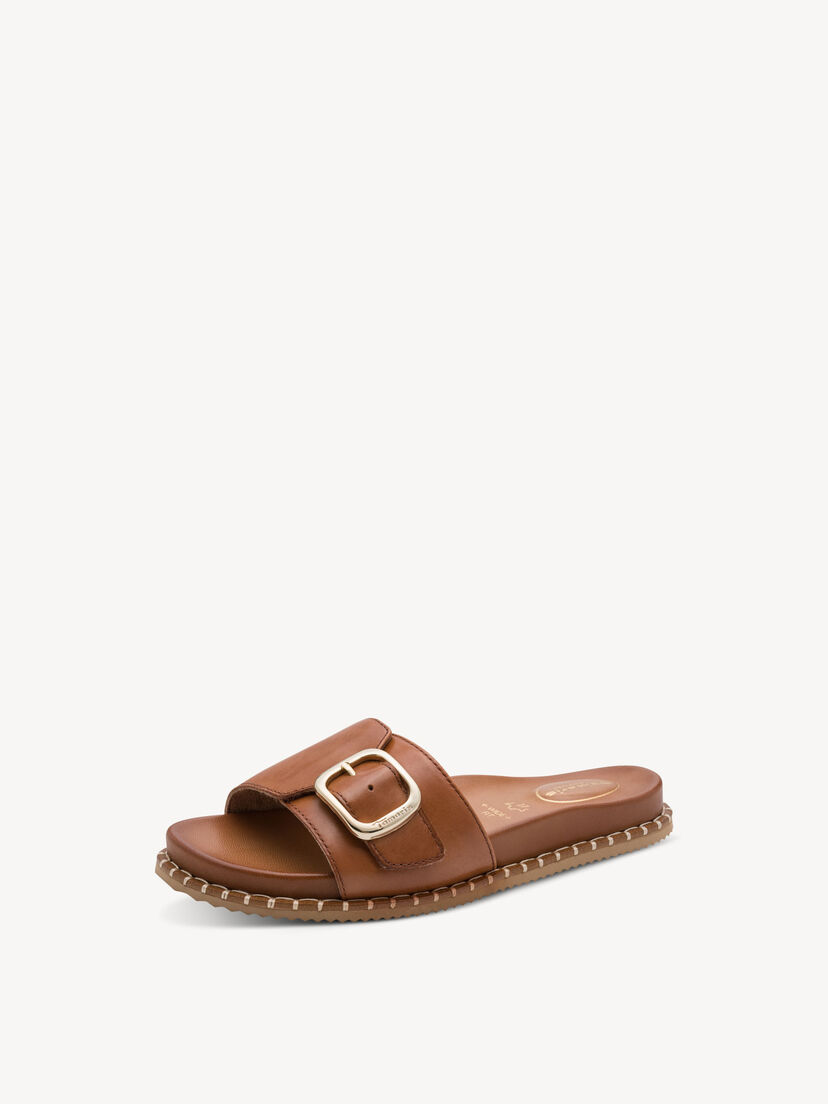 Leren Slipper - bruin, COGNAC NAPPA, hi-res