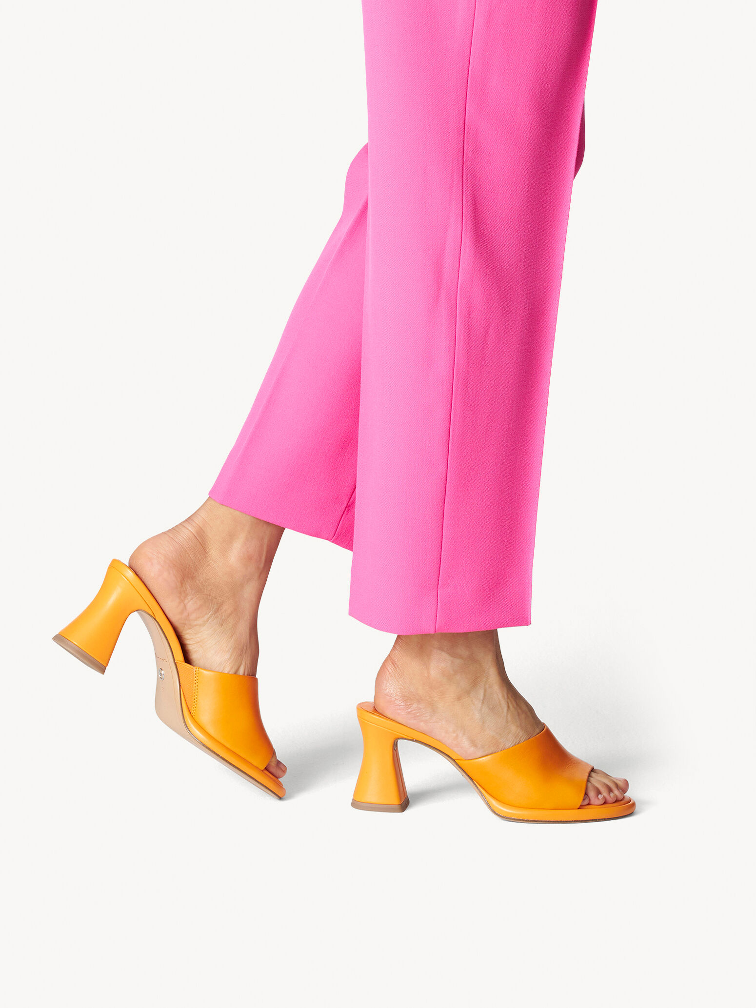 Lederpantolette - orange 1-1-27249-30-606: Tamaris Pantoletten 
