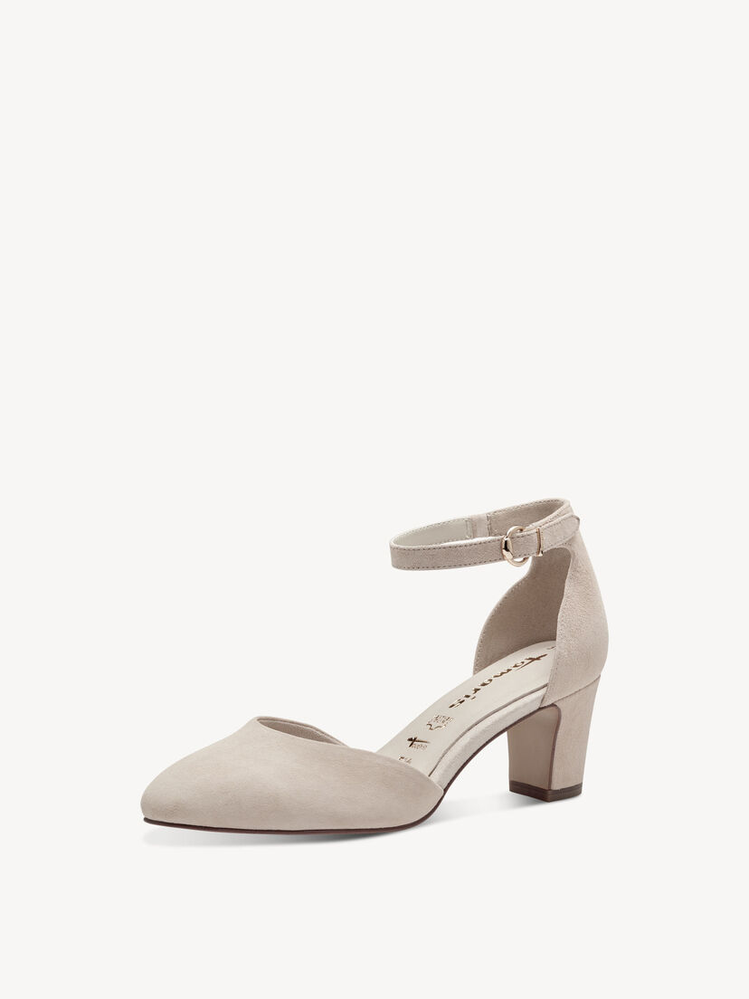 Leren Pumps - beige, NUDE, hi-res