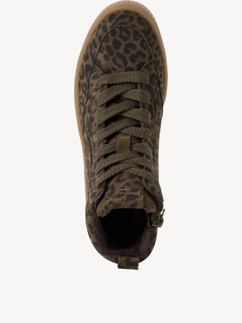 Leren Enkellaarsje - groen, OLIVE LEOPARD, hi-res