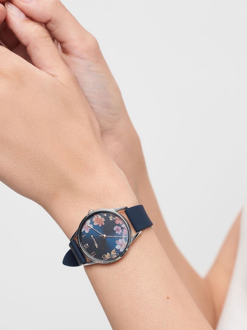 Horloge, silber-blau sunray, hi-res