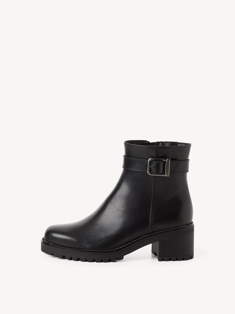 Lederstiefelette - schwarz, BLACK LEATHER, hi-res