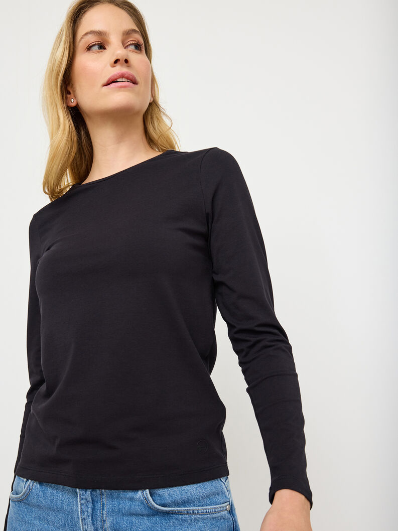 Long-sleeved shirt - black, Black Beauty, hi-res