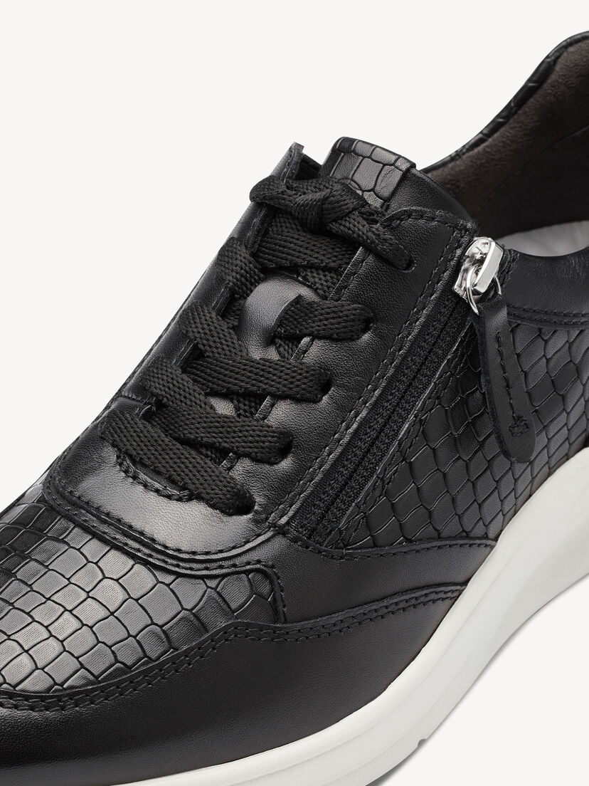 Leren Sneaker - zwart, BLACK STRUCT., hi-res
