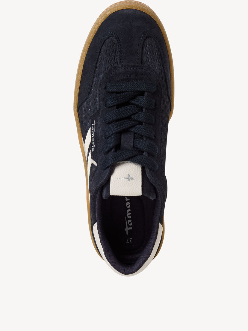 Leren Sneaker - blauw, NAVY, hi-res