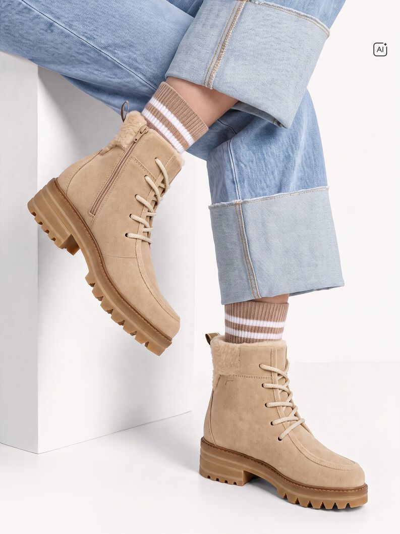 Stiefelette - beige Warmfutter, BEIGE, hi-res