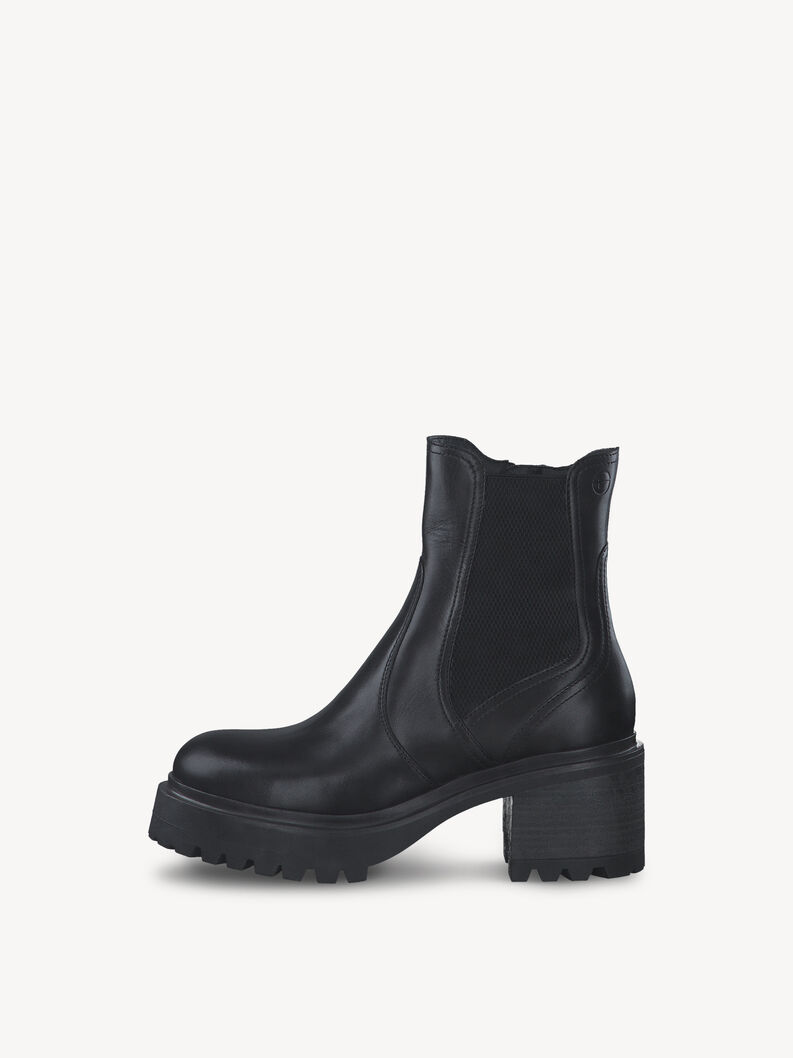 Leather Bootie - black warm lining, BLACK LEATHER, hi-res