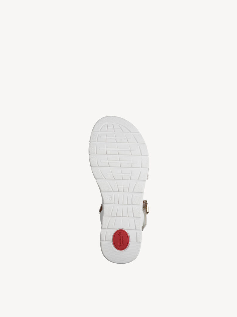 Sandale &agrave; talon en cuir - blanc, WHITE/SILVER, hi-res