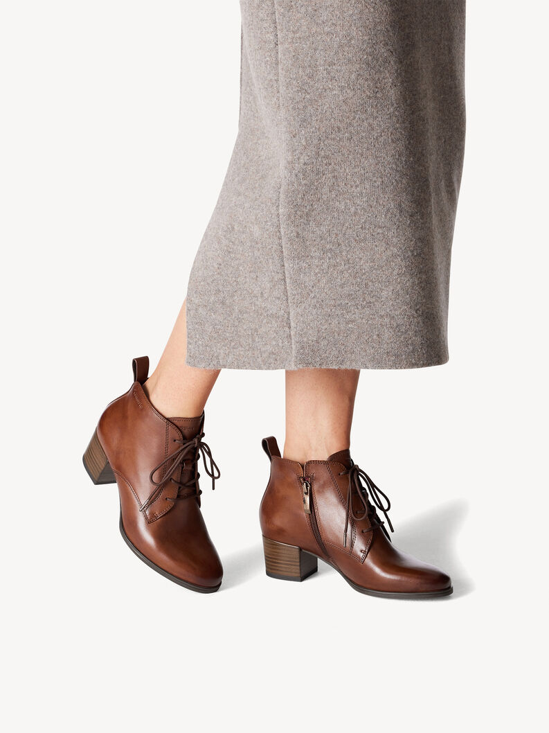 Leather Bootie - brown, COGNAC, hi-res