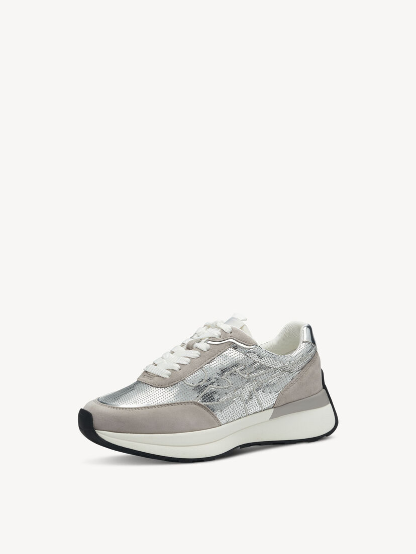 Leren Sneaker - zilver, SILVER GLAM, hi-res