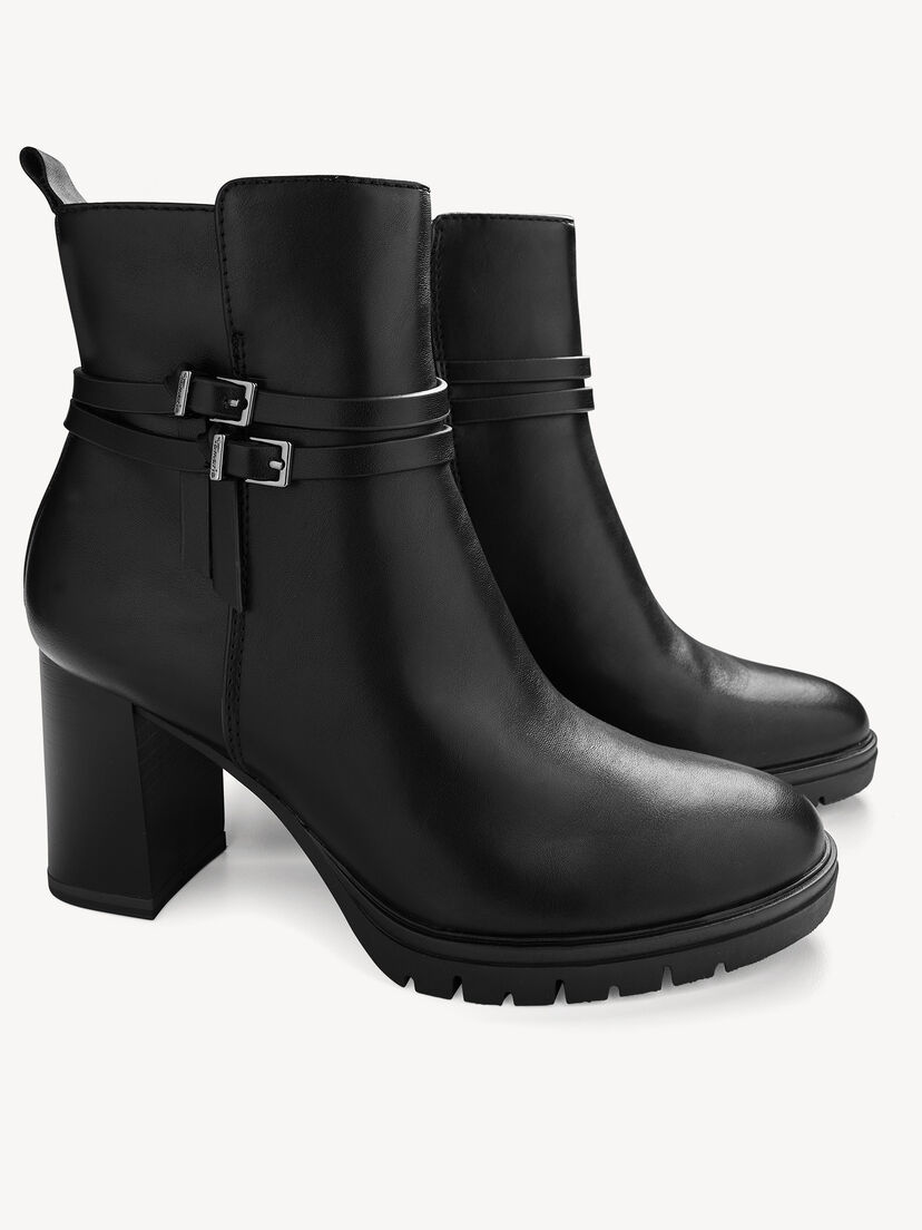 Enkellaarsje - zwart, BLACK, hi-res