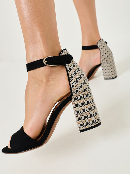 Heeled sandal, BLACK COMB, hi-res