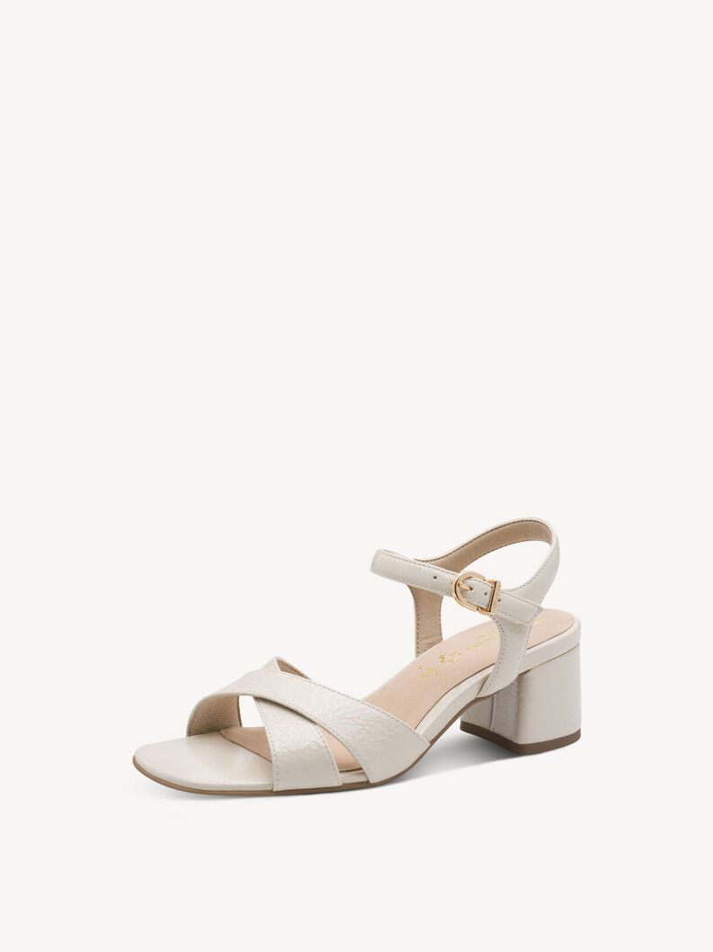 Heeled sandal - beige, IVORY PATENT, hi-res