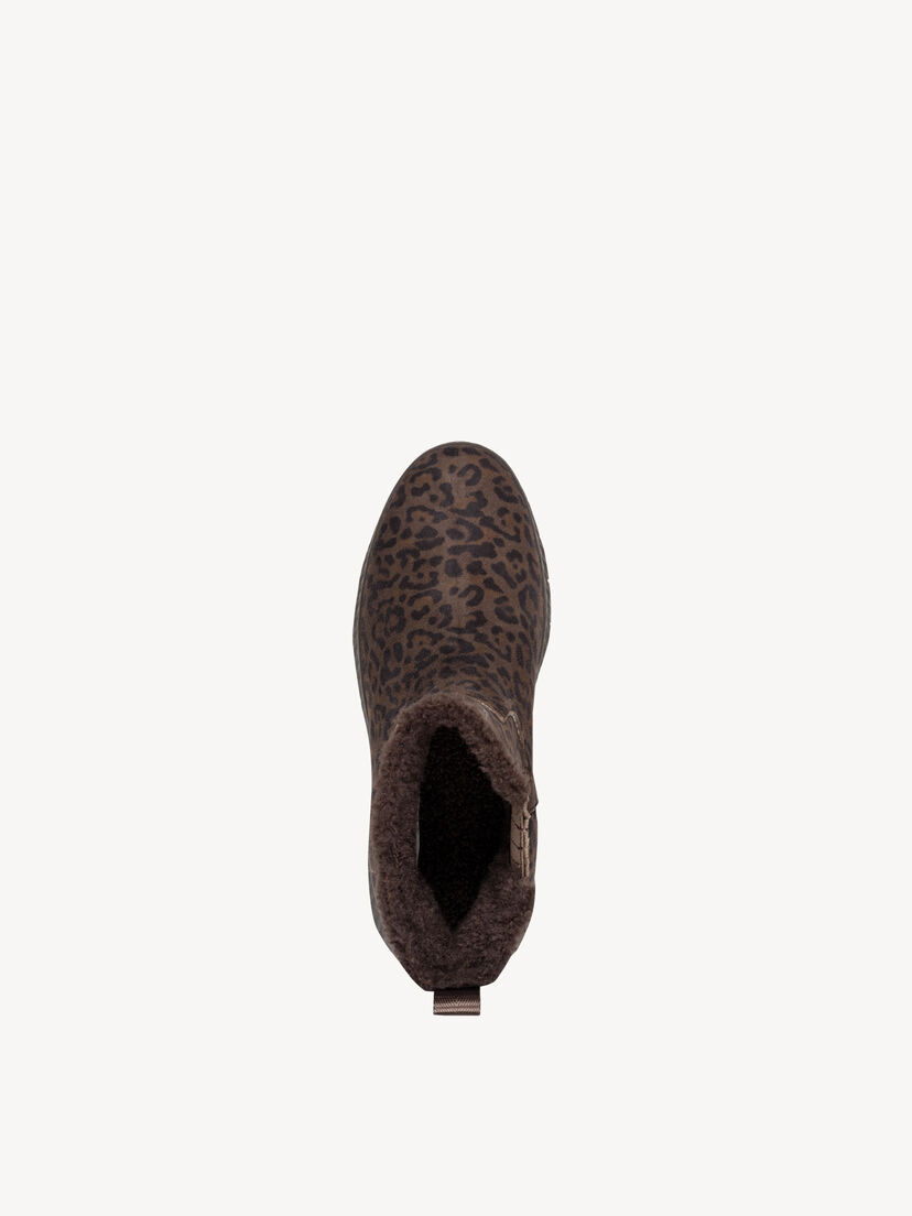 Leren Enkellaarsje - multicolor warme voering, DARK LEOPARD, hi-res