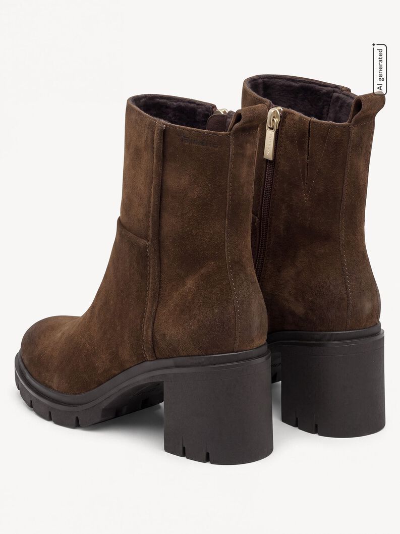 Leather Bootie - brown, TOBACCO, hi-res