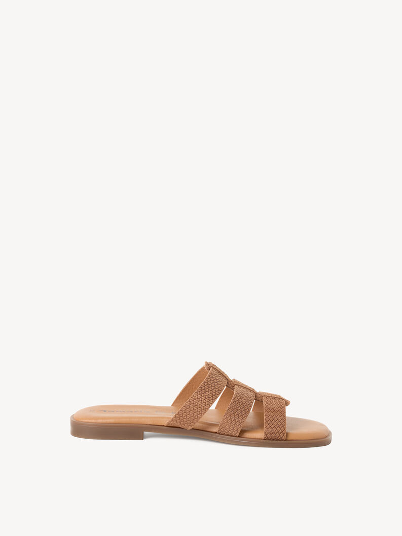 Mule en cuir - marron, BROWN STRUCT., hi-res