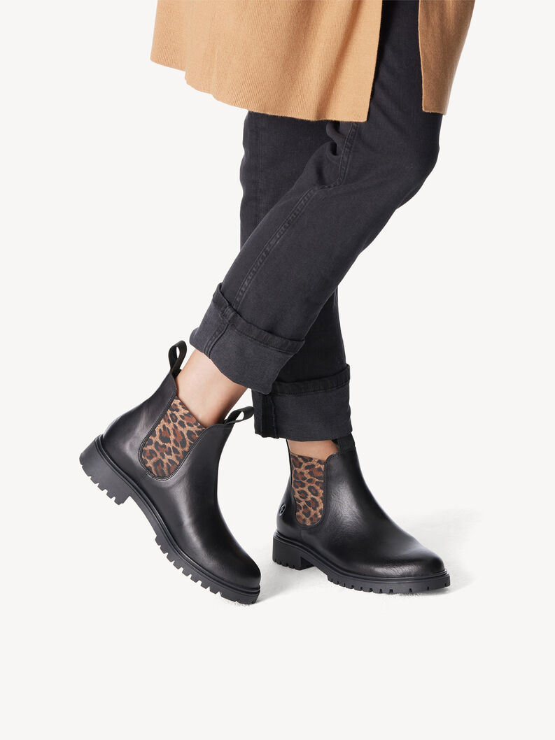 Leather Chelsea boot - black, BLK LEA./LEO, hi-res