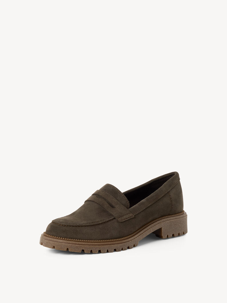Lederslipper - gr&uuml;n, OLIVE, hi-res