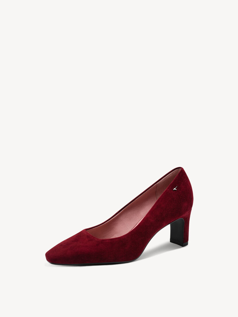 Leren Pumps - rood, MERLOT, hi-res