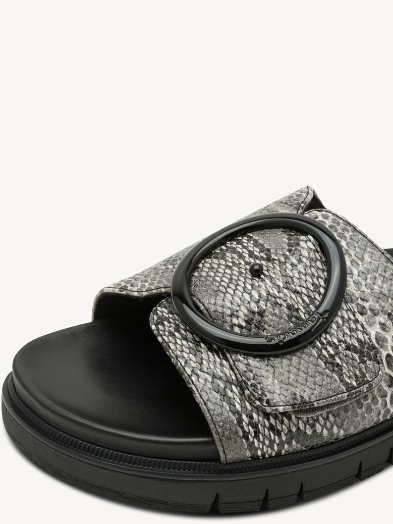 Mule en cuir - noir, BLACK SNAKE, hi-res