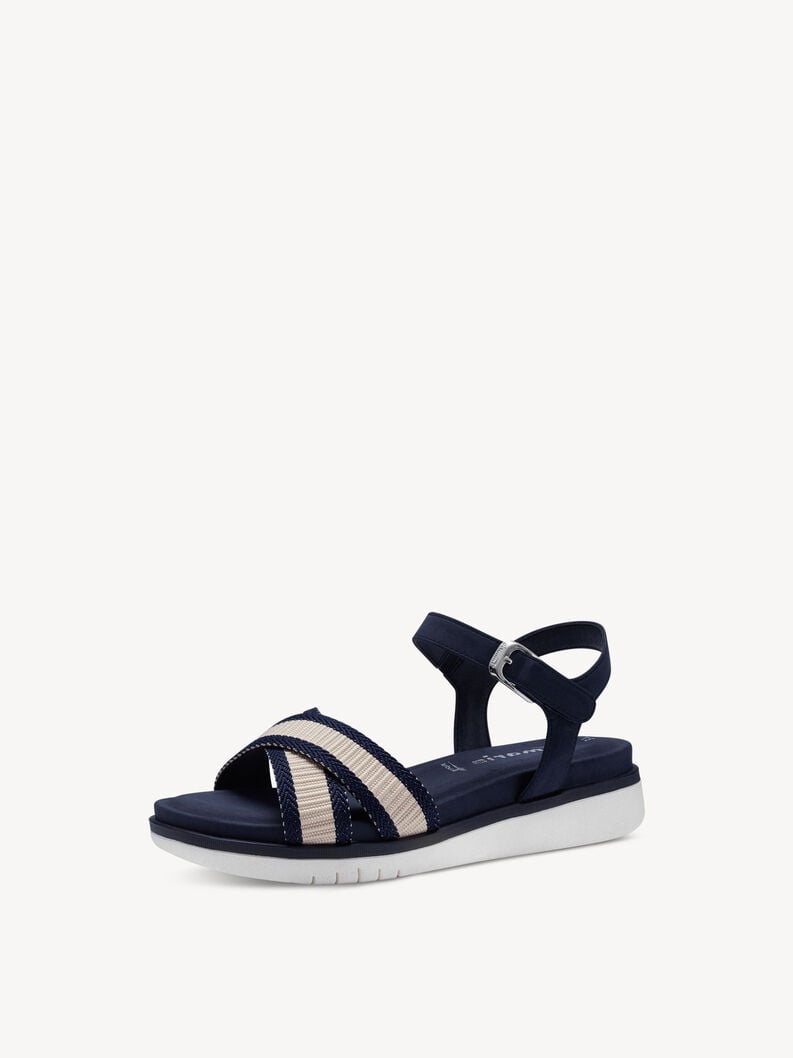 Heeled sandal - blue, NAVY COMB, hi-res