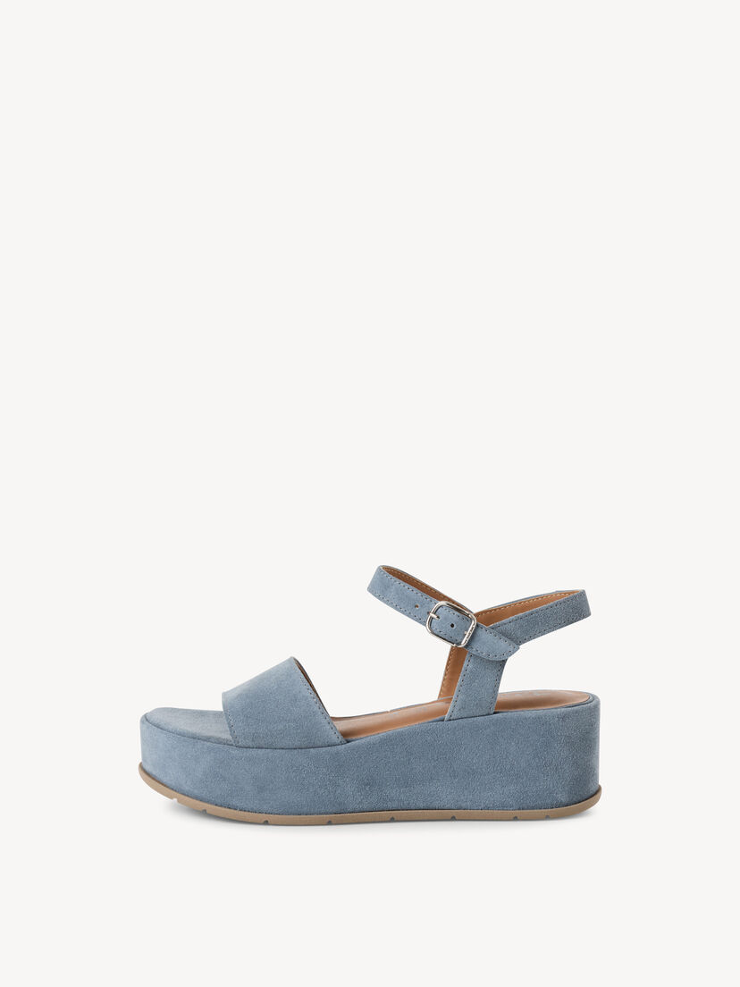 Leren Sandaaltje - blauw, LIGHT BLUE SUE, hi-res