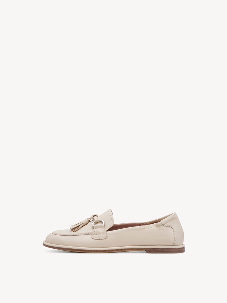 Lederslipper - beige, IVORY, hi-res
