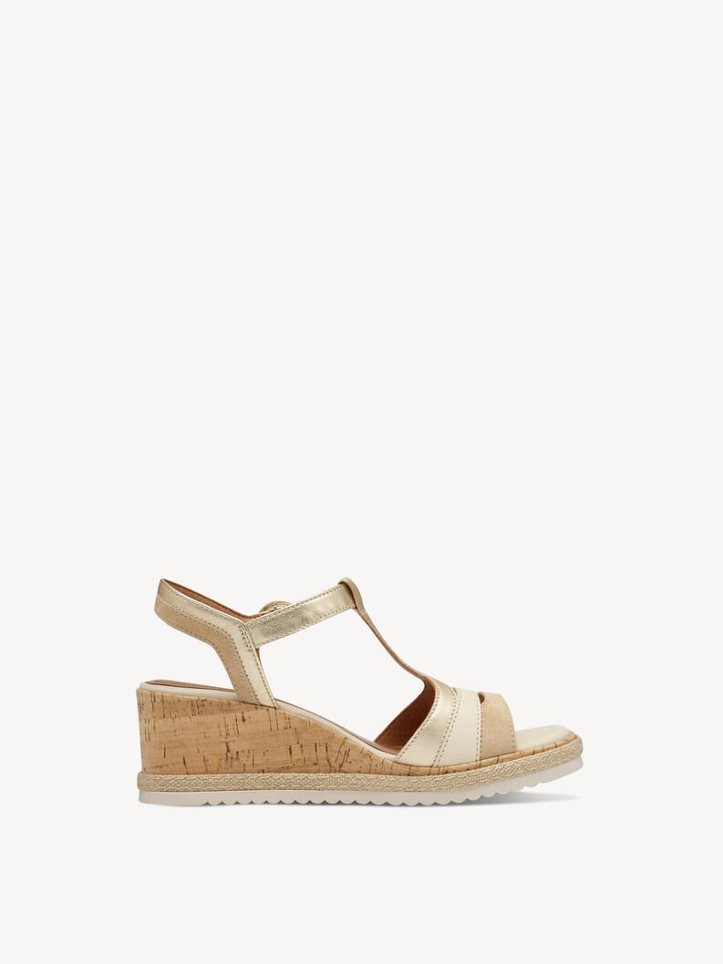 Heeled sandal, LT.GOLD COMB, hi-res