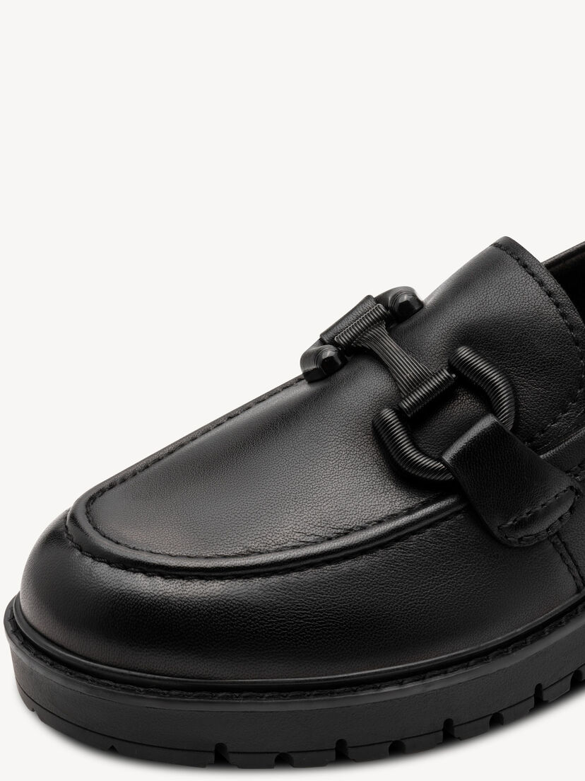 Leren Instappers - zwart, BLACK LEATHER, hi-res