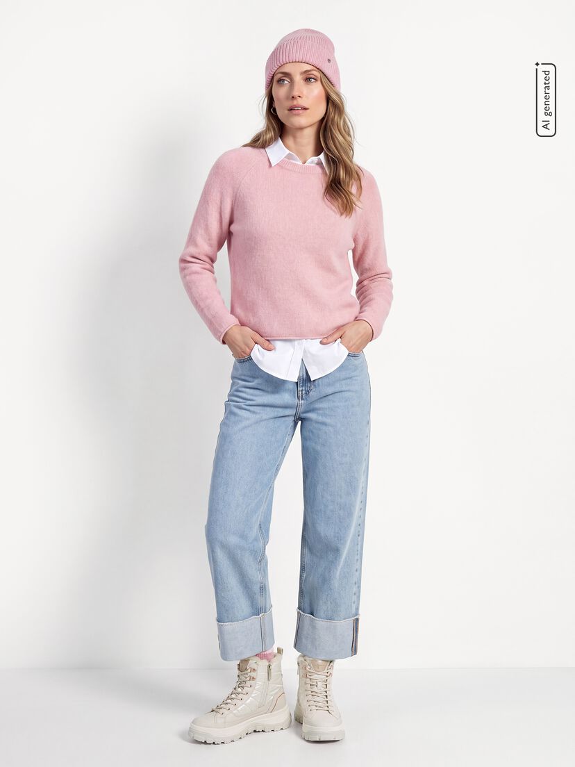 Enkellaarsje - beige warme voering, 418, hi-res
