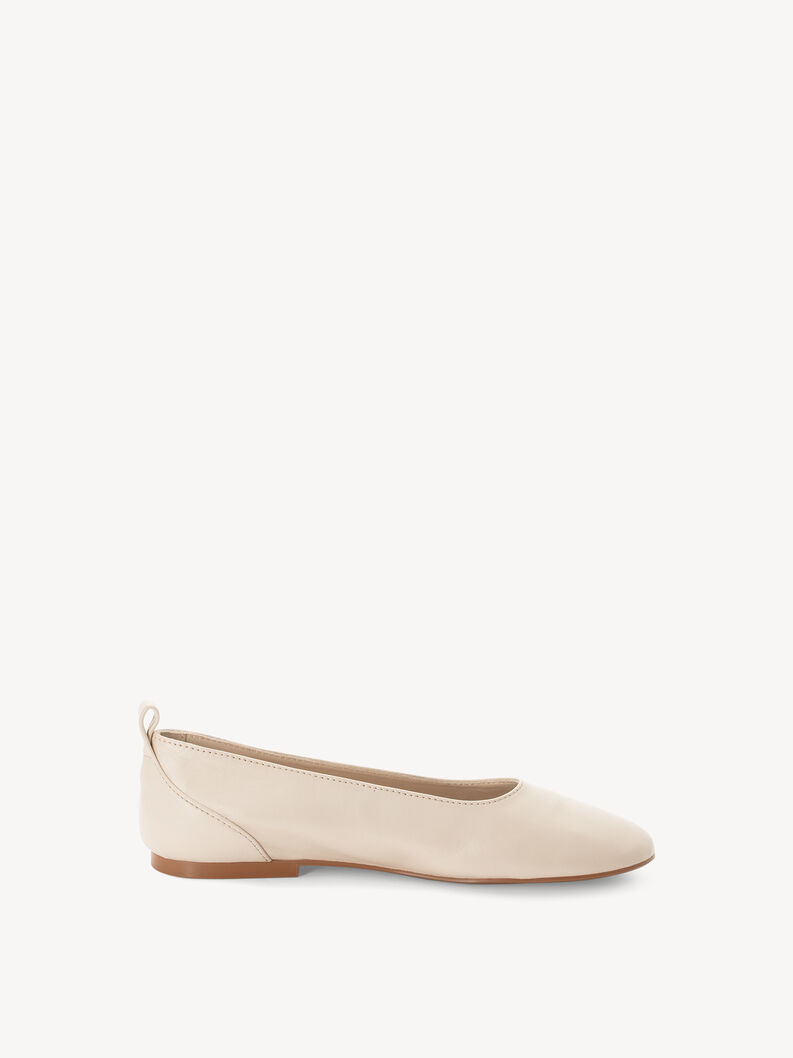 Lederballerina - beige, IVORY, hi-res