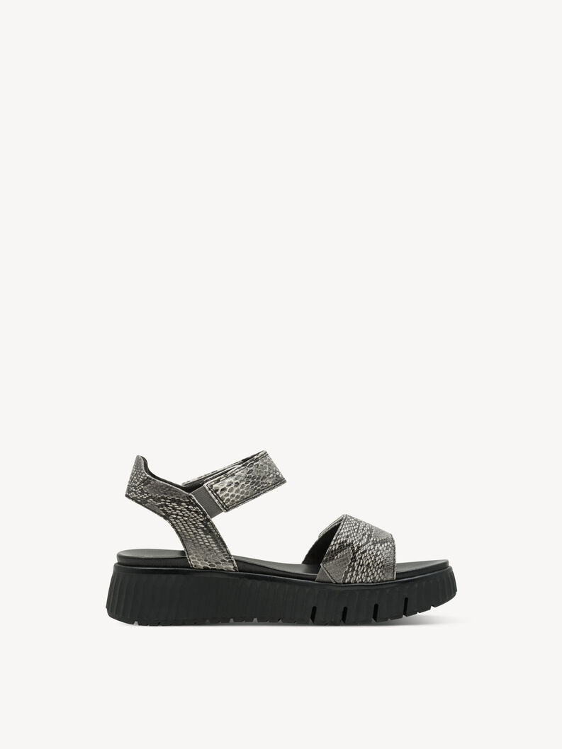Sandale en cuir - noir, BLACK SNAKE, hi-res