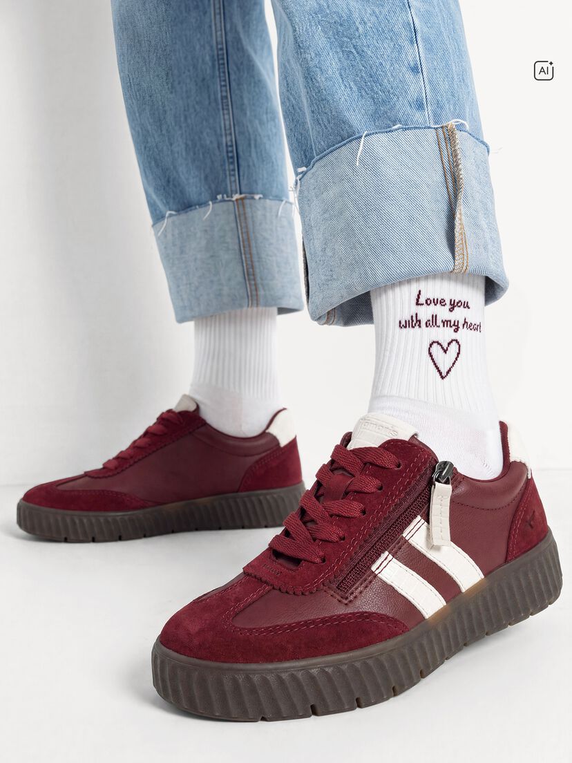 Sneaker - rood, CRANB./BEIGE, hi-res