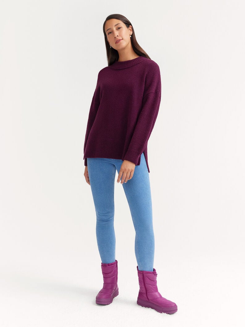 Knitted pullover - purple, Grape Wine, hi-res