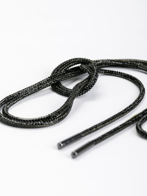 Ceinture, noir, m&eacute;tallique, hi-res