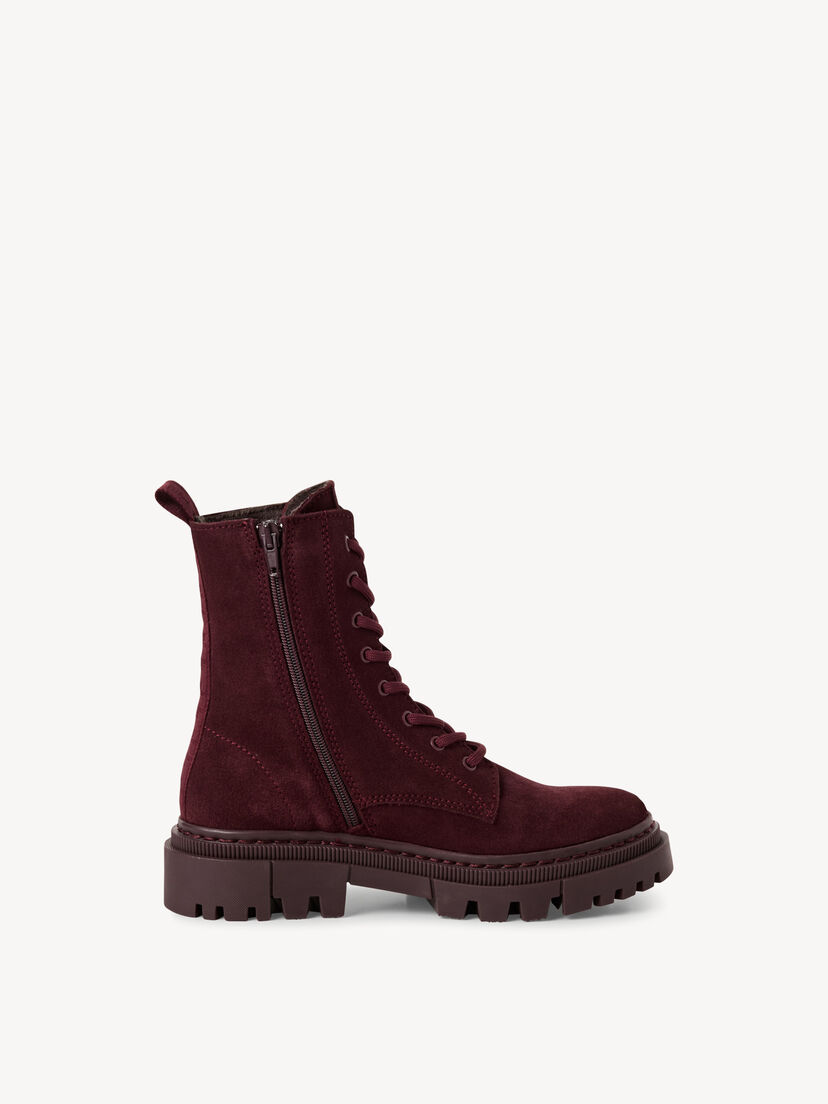 Leren Enkellaarsje - rood, MERLOT, hi-res