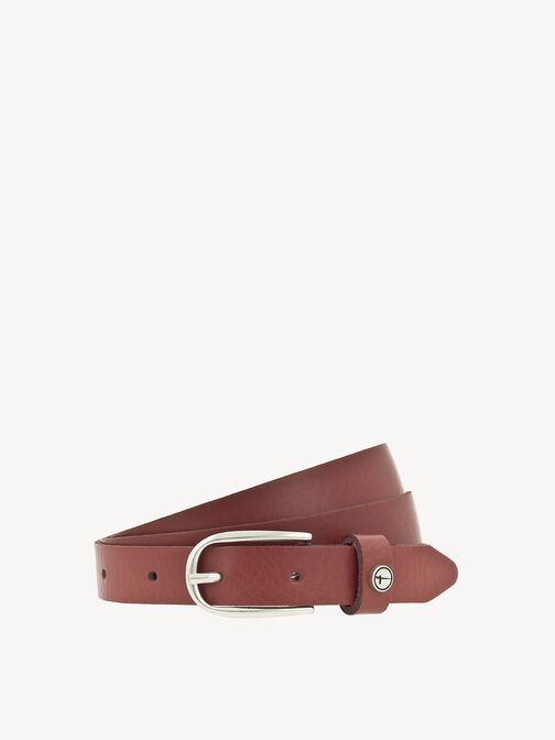 Leather belt, red, hi-res
