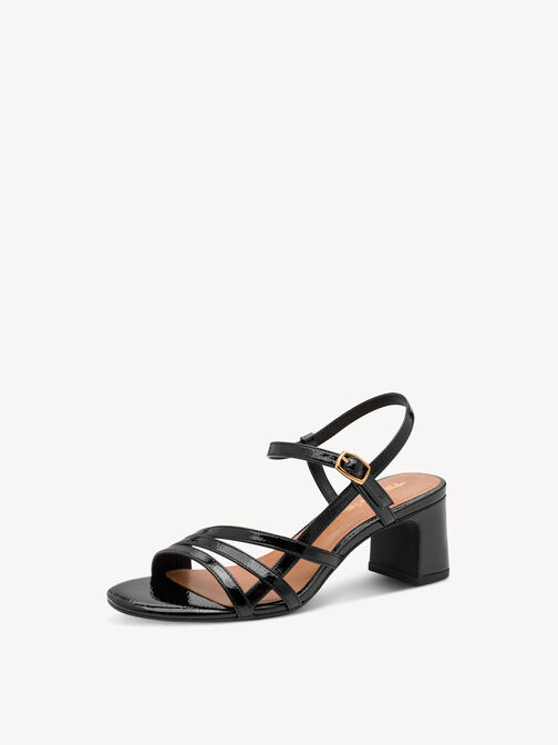Sandale &agrave; talon, BLACK PATENT, hi-res